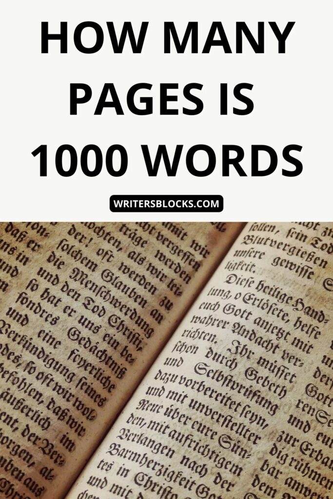 page count in 1000 words